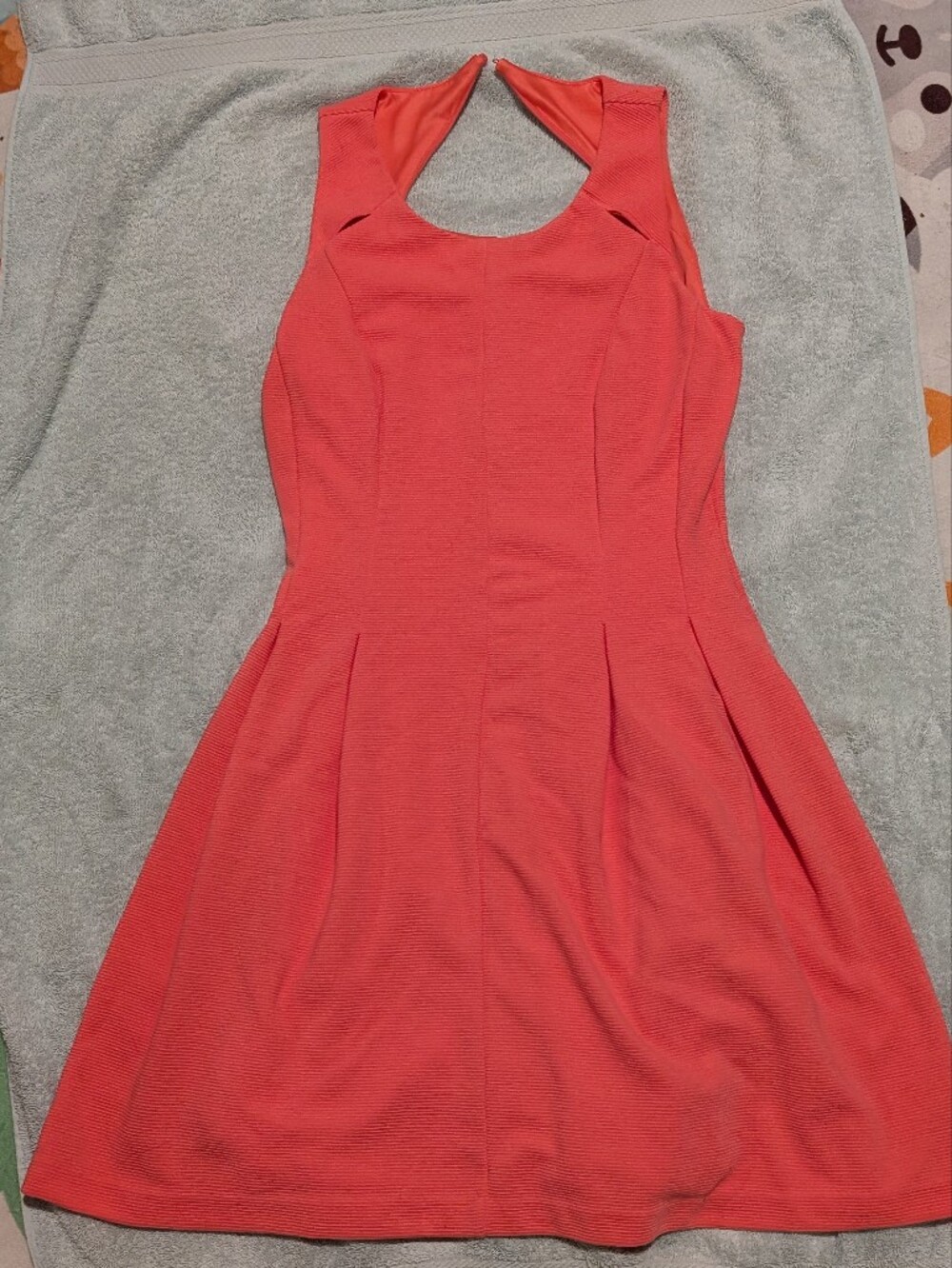 Elle Coral Sleeveless Fit-and-Flare Mini Dress